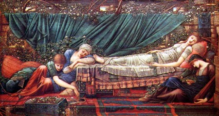 De Schone Slaapster geschilderd door Edward Burne-Jones